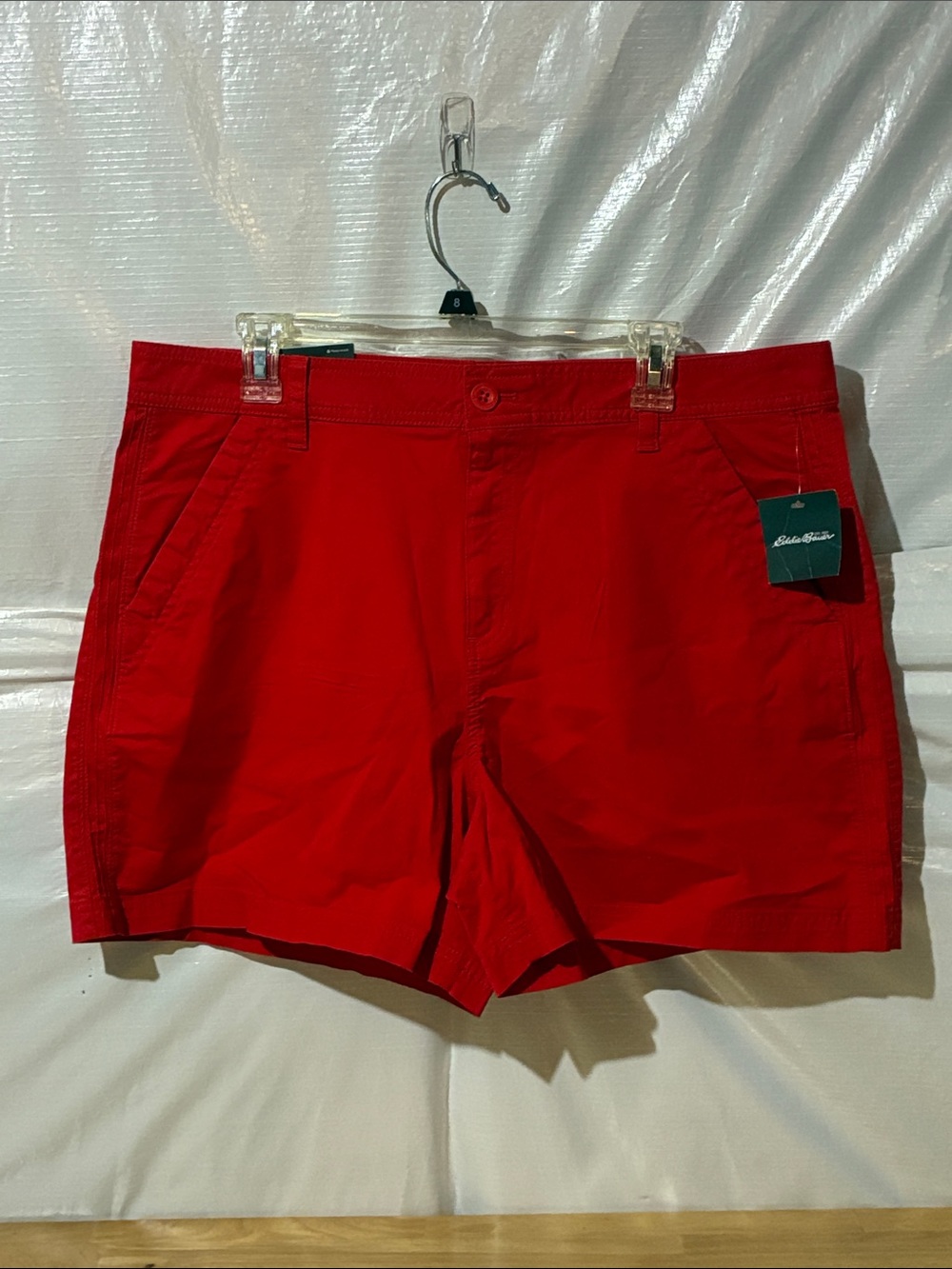 Eddie Bauer Red Flat-Front Women's Shorts